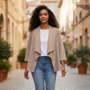 Med 100% Silk Winter Silks Cardigan In Taupe